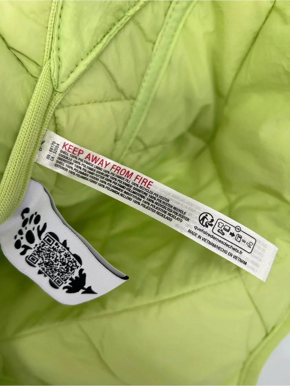 Free People Movement Quinn Lime Green Quilted Windbreaker Athletic Vest S NWT